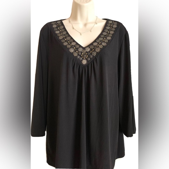 Susan Graver embellished tunic NWOT 2XL - Picture 1 of 4
